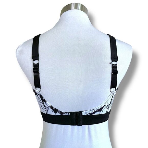 Latched Nursing Sports Bra Sz Small Black White Marble Print Wire Free Wireless - Picture 12 of 15